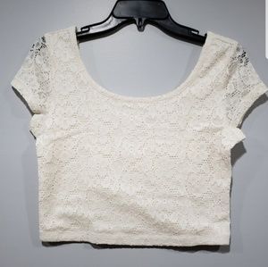 White-Cream Colored Crop Top